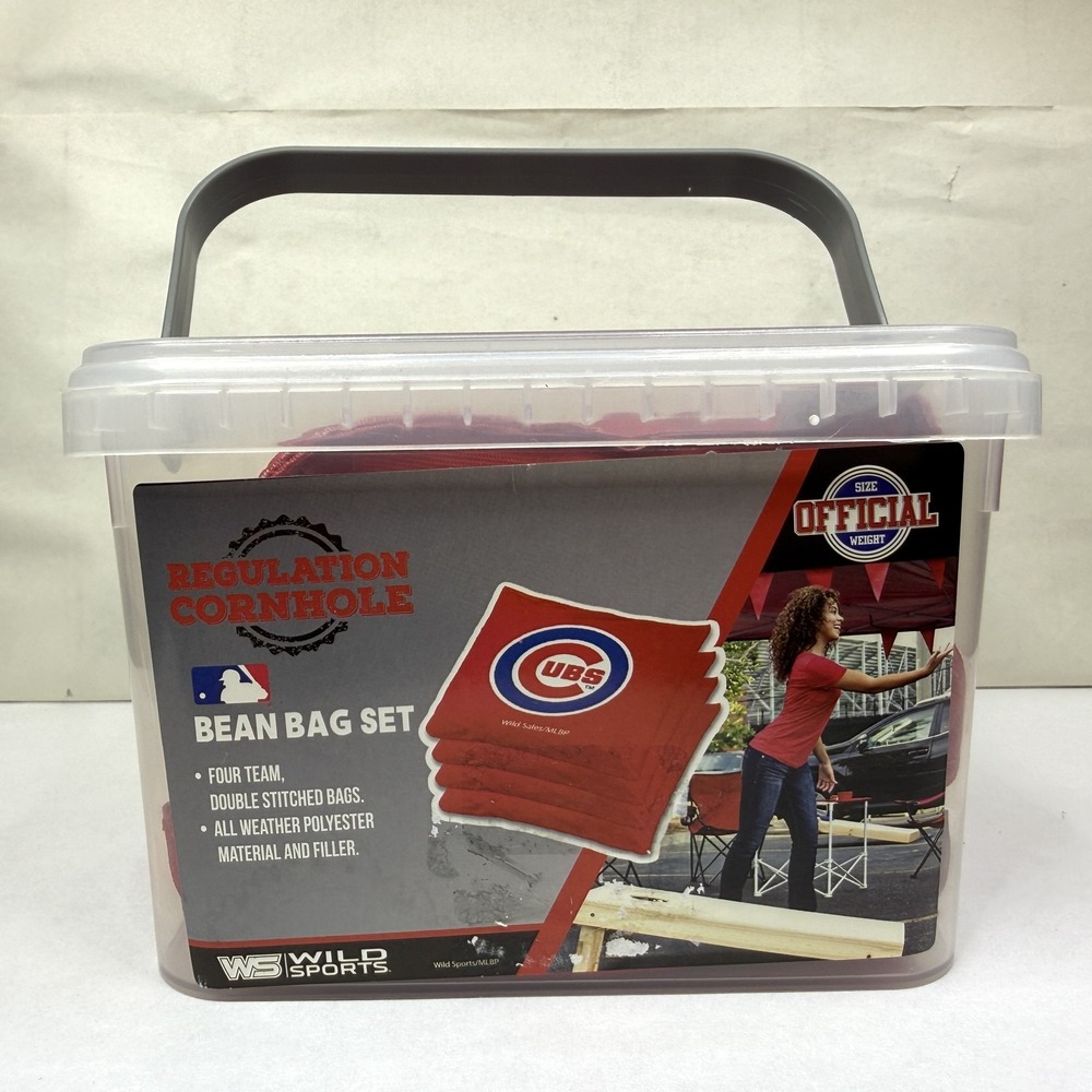 Wild Sports MLB Chicago Cubs Regulation Cornhole Bean Bag Set 4 Bags Red NEW